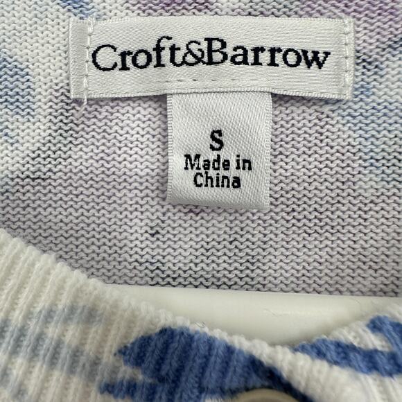 Croft & Barrow Sweater Womens Small Floral Cardigan 3/4 Sleeve Pullover Casual - Picture 5 of 9